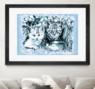 Blue Baby Cats by Gitta Gläser on GIANT ART - blue digital drawing