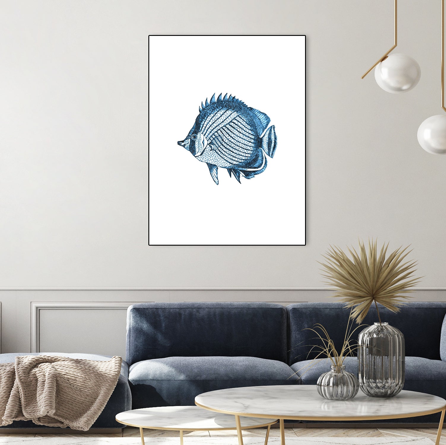 Blue Fish Illustration by Alessandra Minervini on GIANT ART - blue digital painting