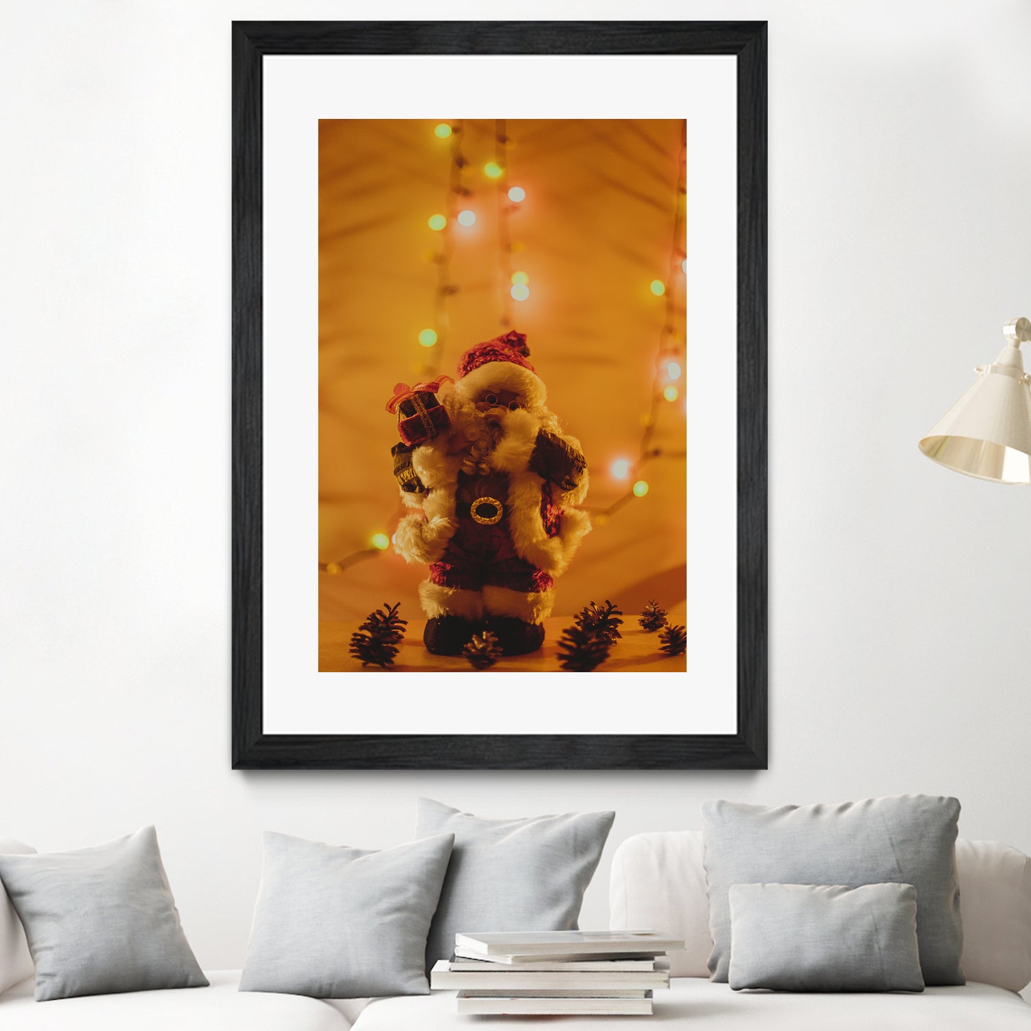 Santa Claus Christmas Gifts Candle Lights by Anna Matveeva on GIANT ART - white photo illustration