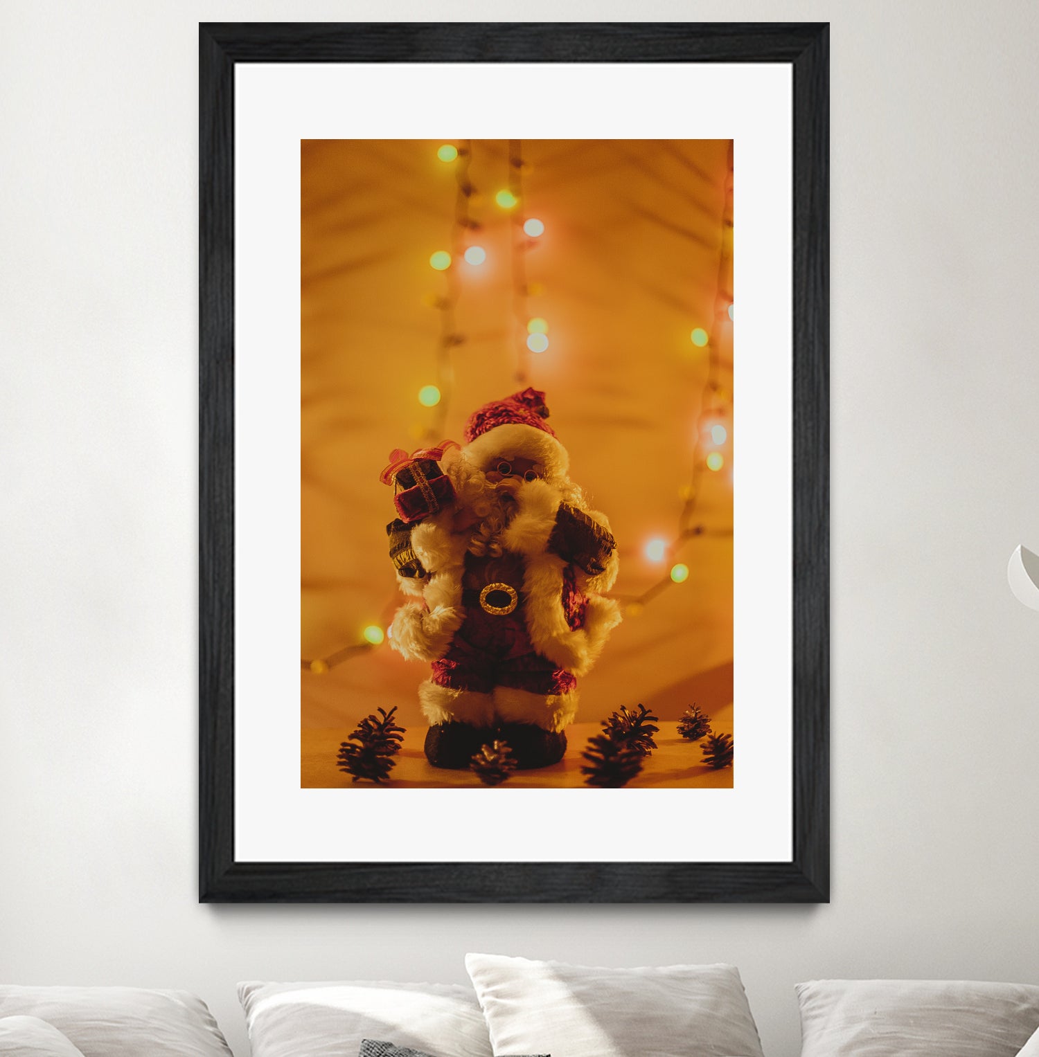 Santa Claus Christmas Gifts Candle Lights by Anna Matveeva on GIANT ART - white photo illustration