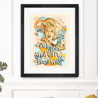 Diamonds Are A Girl's Best Friend by Gitta Gläser on GIANT ART - yellow typography