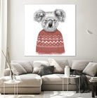 Winter koala (red) by Solti Balázs on GIANT ART - white digital drawing