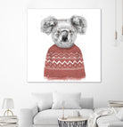 Winter koala (red) by Solti Balázs on GIANT ART - white digital drawing