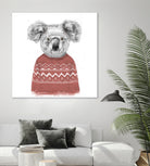 Winter koala (red) by Solti Balázs on GIANT ART - white digital drawing