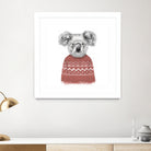 Winter koala (red) by Solti Balázs on GIANT ART - white digital drawing