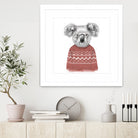 Winter koala (red) by Solti Balázs on GIANT ART - white digital drawing