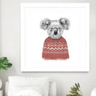 Winter koala (red) by Solti Balázs on GIANT ART - white digital drawing