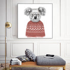 Winter koala (red) by Solti Balázs on GIANT ART - white digital drawing