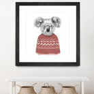 Winter koala (red) by Solti Balázs on GIANT ART - white digital drawing