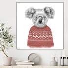 Winter koala (red) by Solti Balázs on GIANT ART - white digital drawing