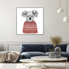 Winter koala (red) by Solti Balázs on GIANT ART - white digital drawing