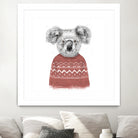 Winter koala (red) by Solti Balázs on GIANT ART - white digital drawing