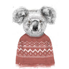 Winter koala (red) by Solti Balázs on GIANT ART - white digital drawing