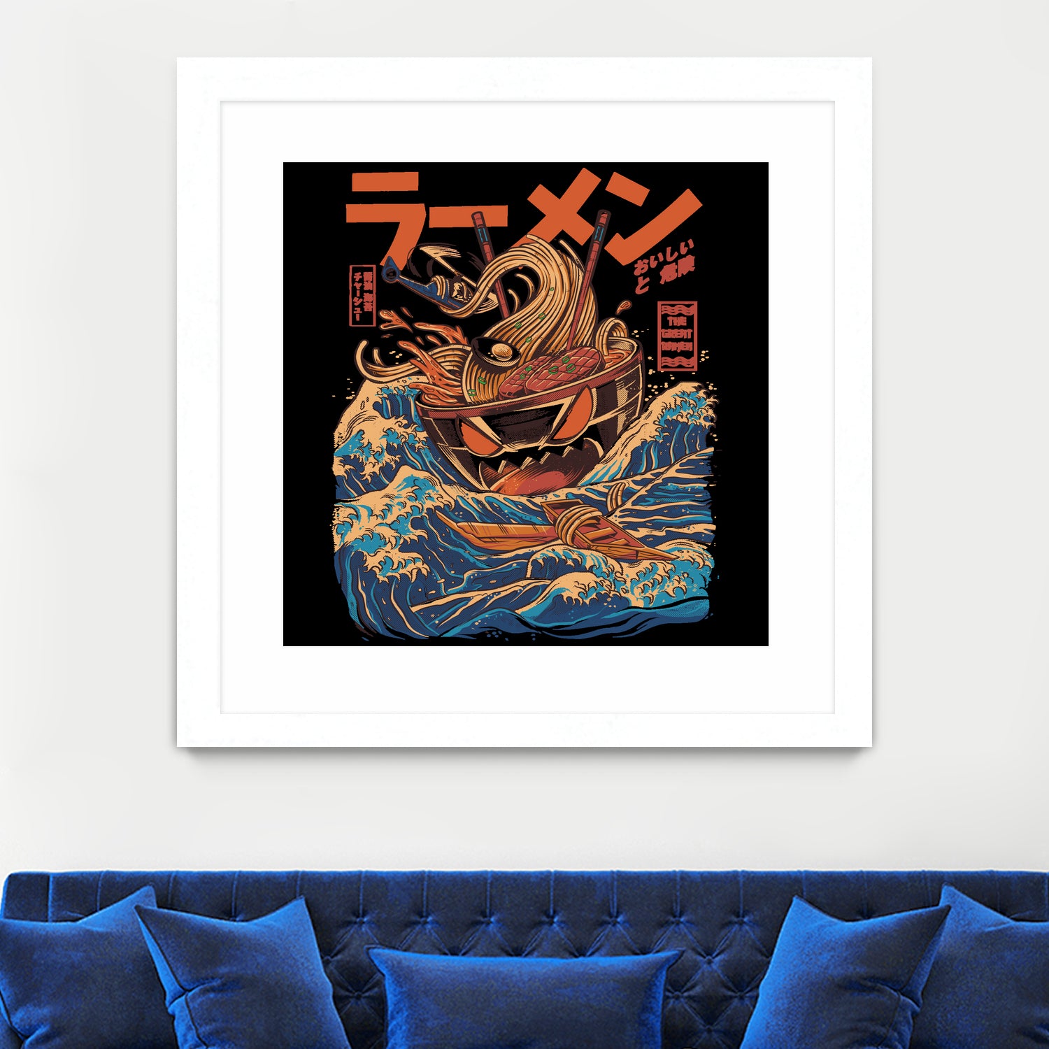 Great Ramen off Kanagawa by Ilustrata design on GIANT ART - white digital drawing