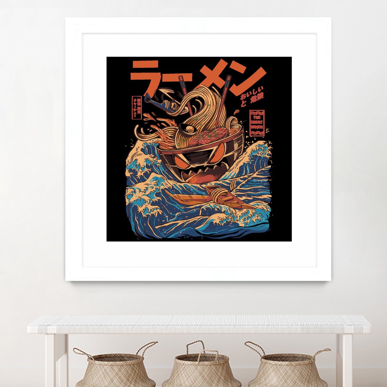 Great Ramen off Kanagawa by Ilustrata design on GIANT ART - white digital drawing