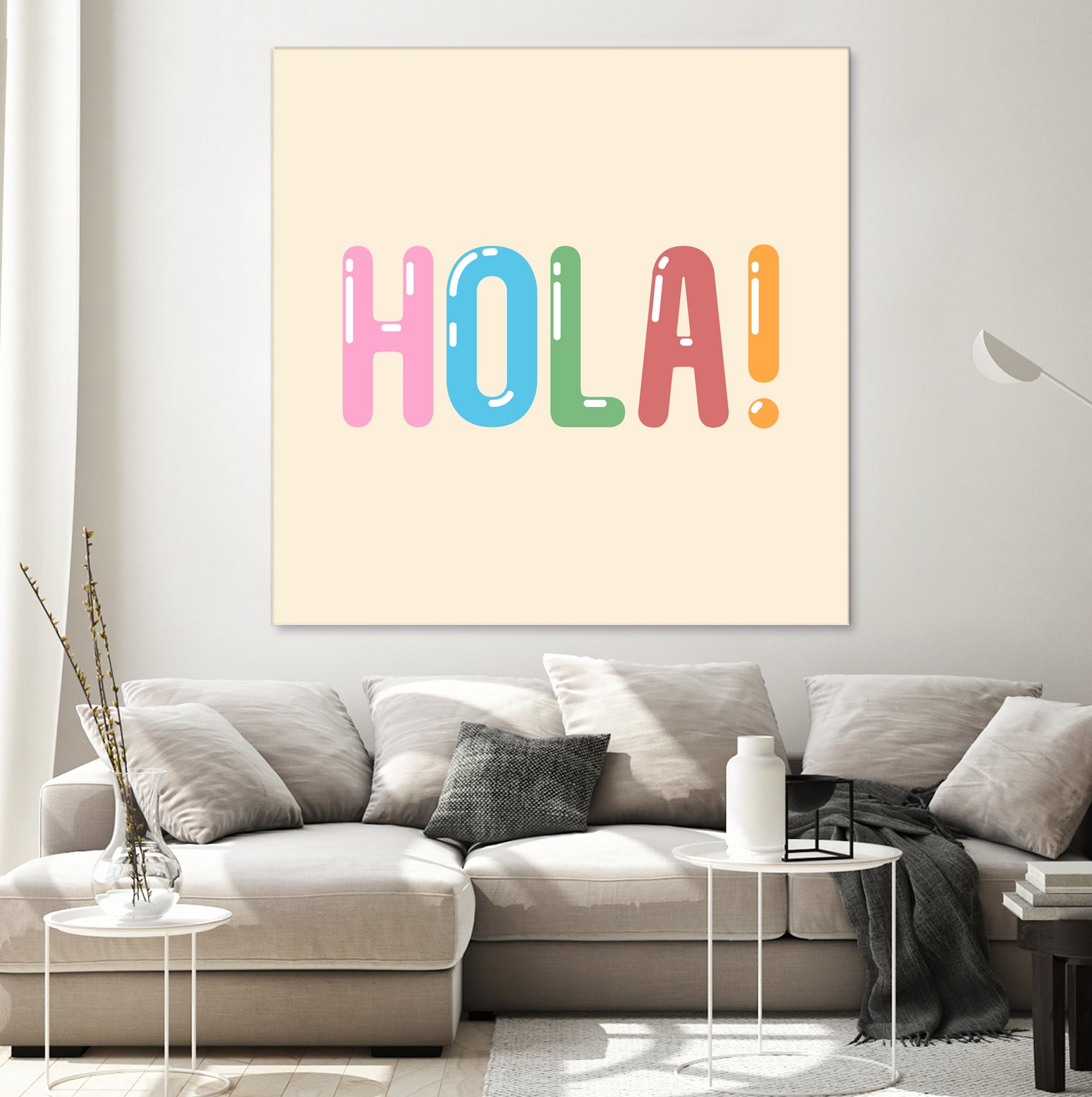 Hola! by Francisco Moreno on GIANT ART - yellow typography