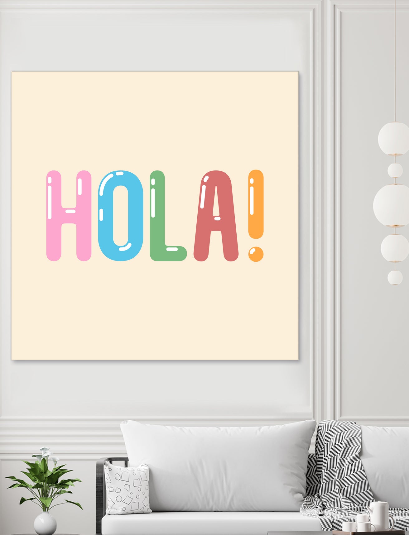 Hola! by Francisco Moreno on GIANT ART - yellow typography