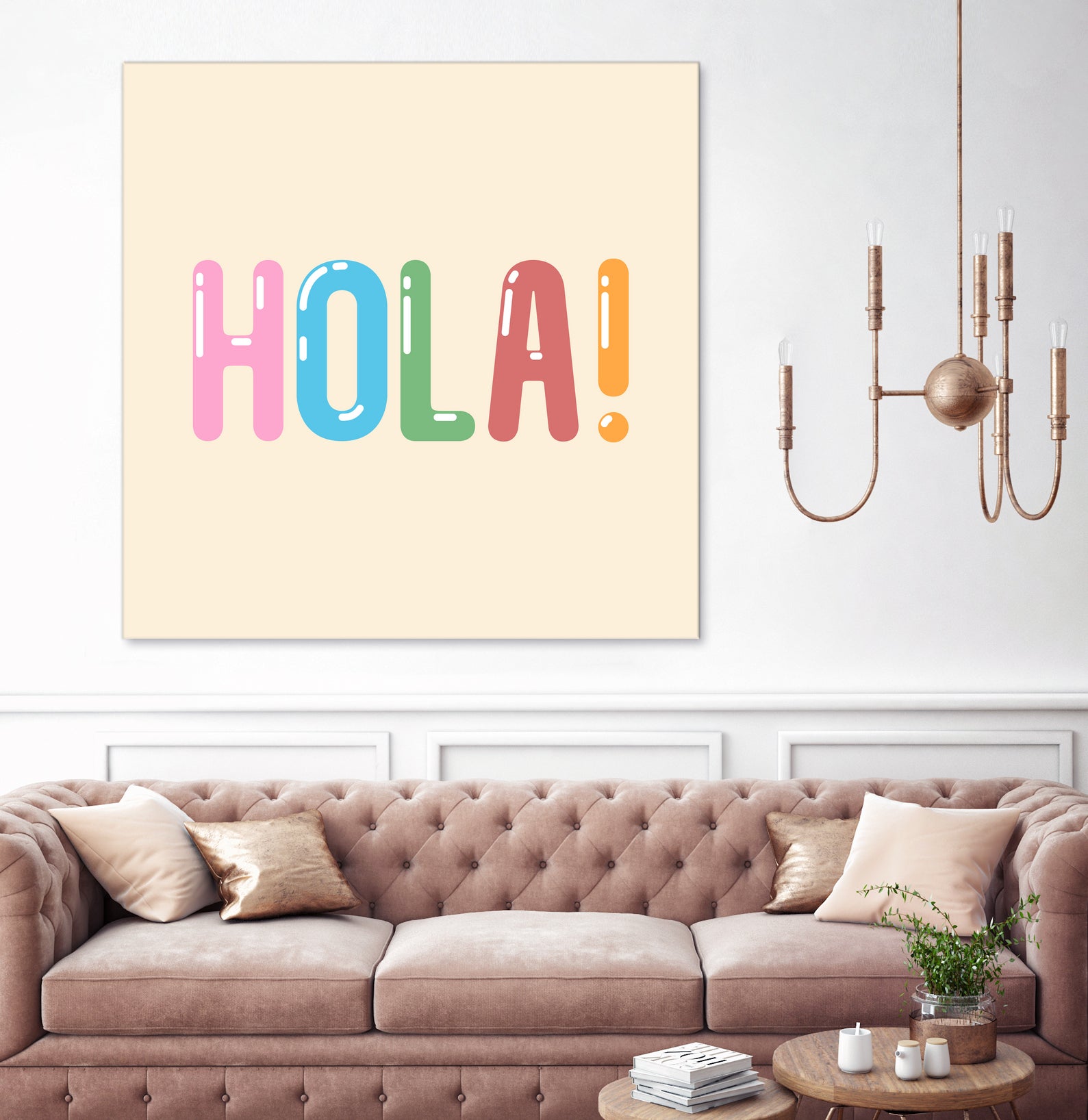 Hola! by Francisco Moreno on GIANT ART - yellow typography