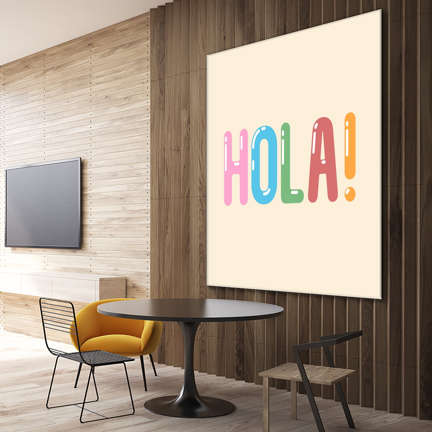 Hola! by Francisco Moreno on GIANT ART - yellow typography