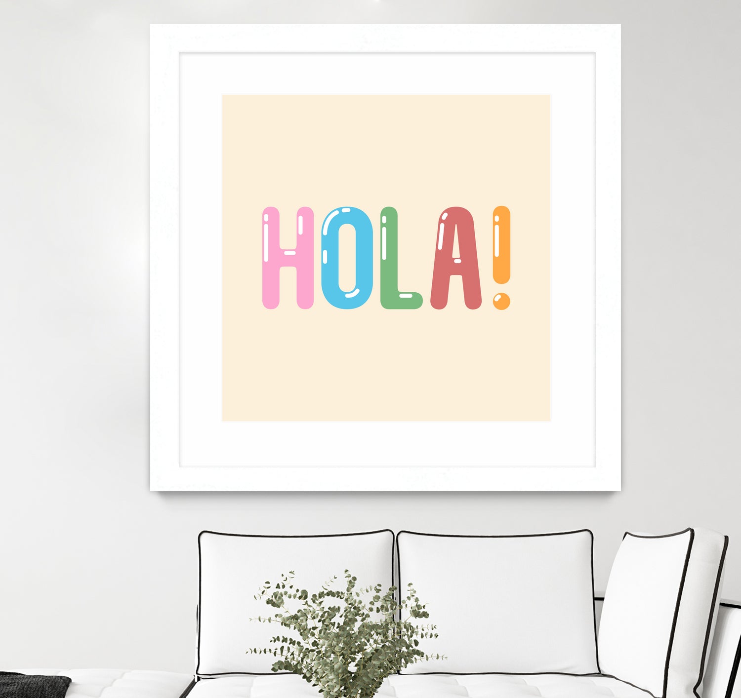 Hola! by Francisco Moreno on GIANT ART - yellow typography