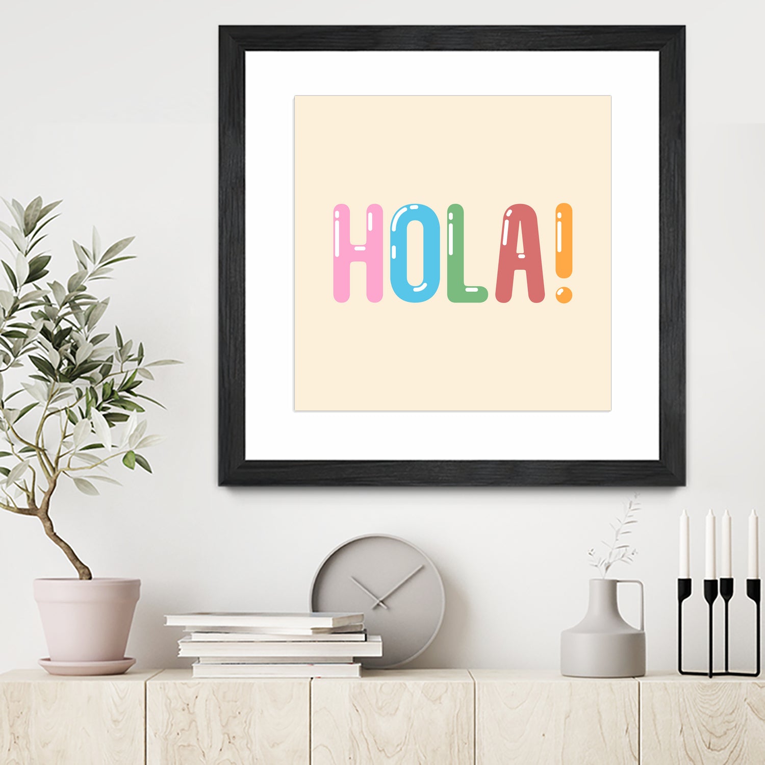 Hola! by Francisco Moreno on GIANT ART - yellow typography