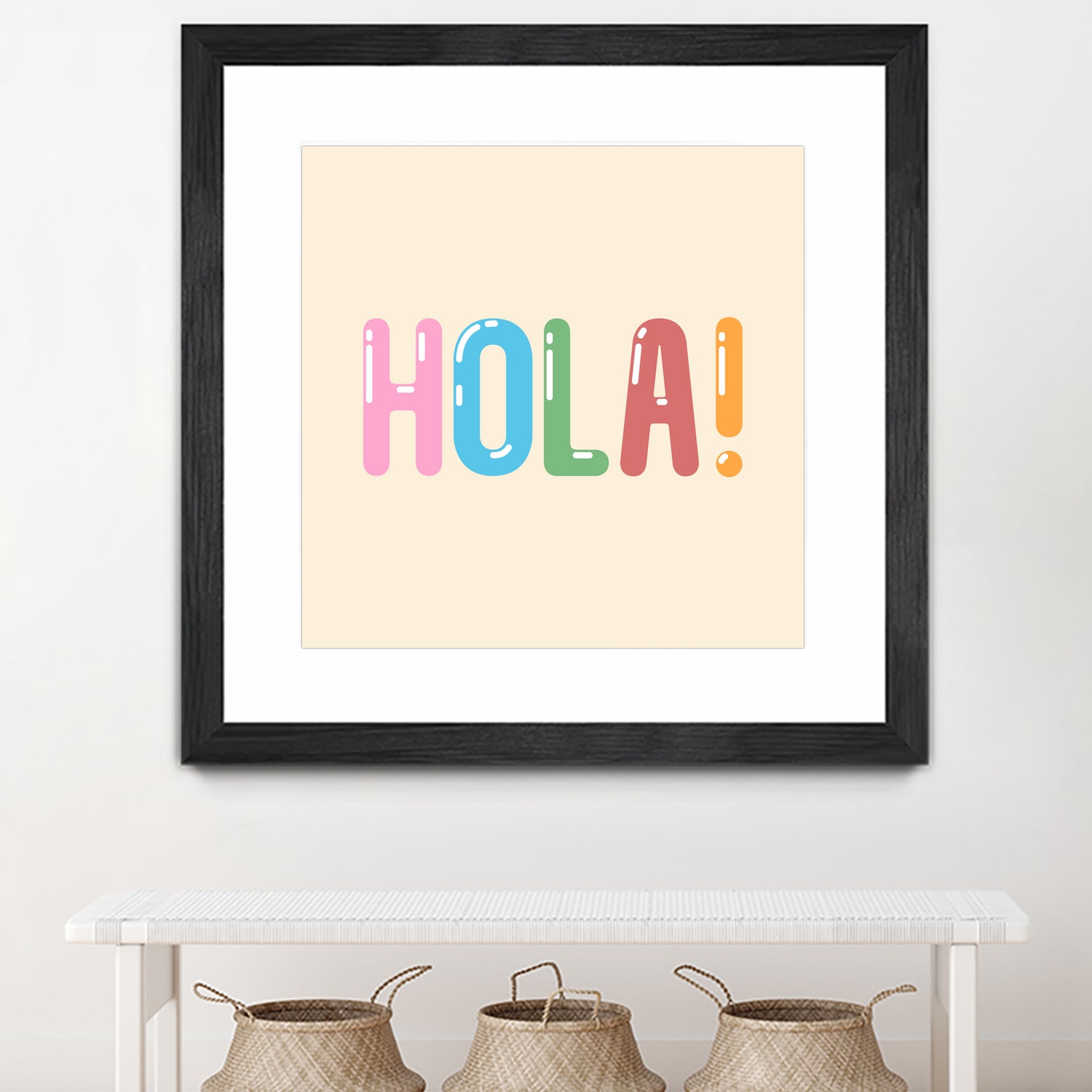 Hola! by Francisco Moreno on GIANT ART - yellow typography