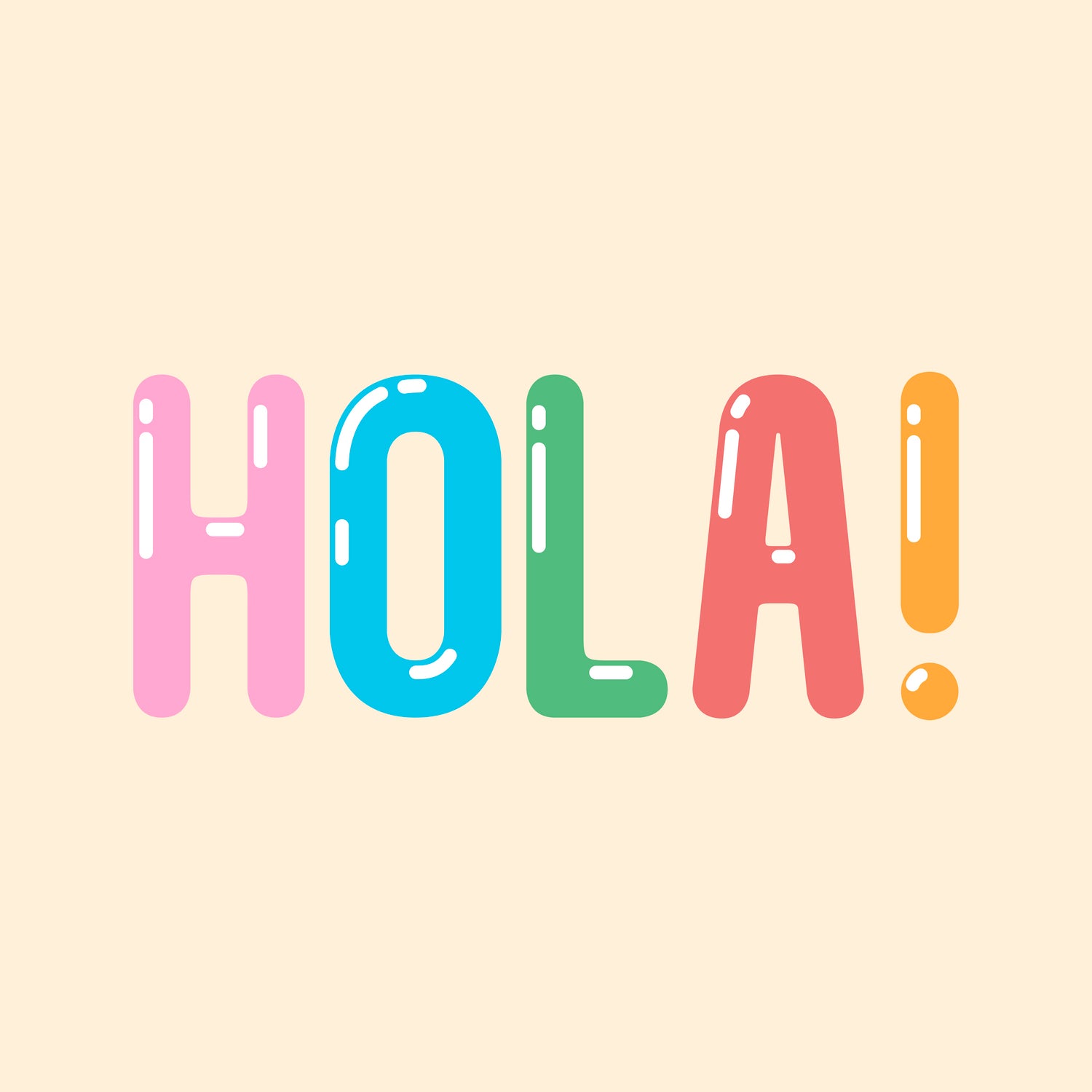 Hola! by Francisco Moreno on GIANT ART - yellow typography