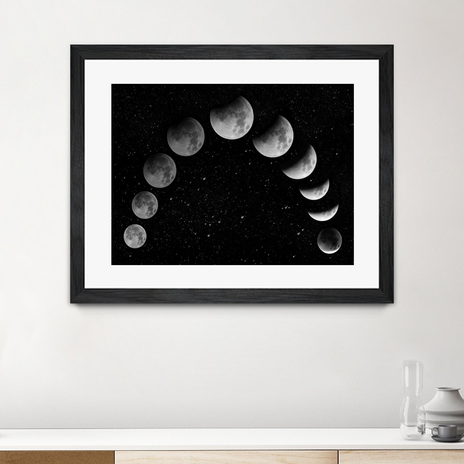 Moon eclipse / Moon phases by Ieva Šileikaitė on GIANT ART - black photo illustration