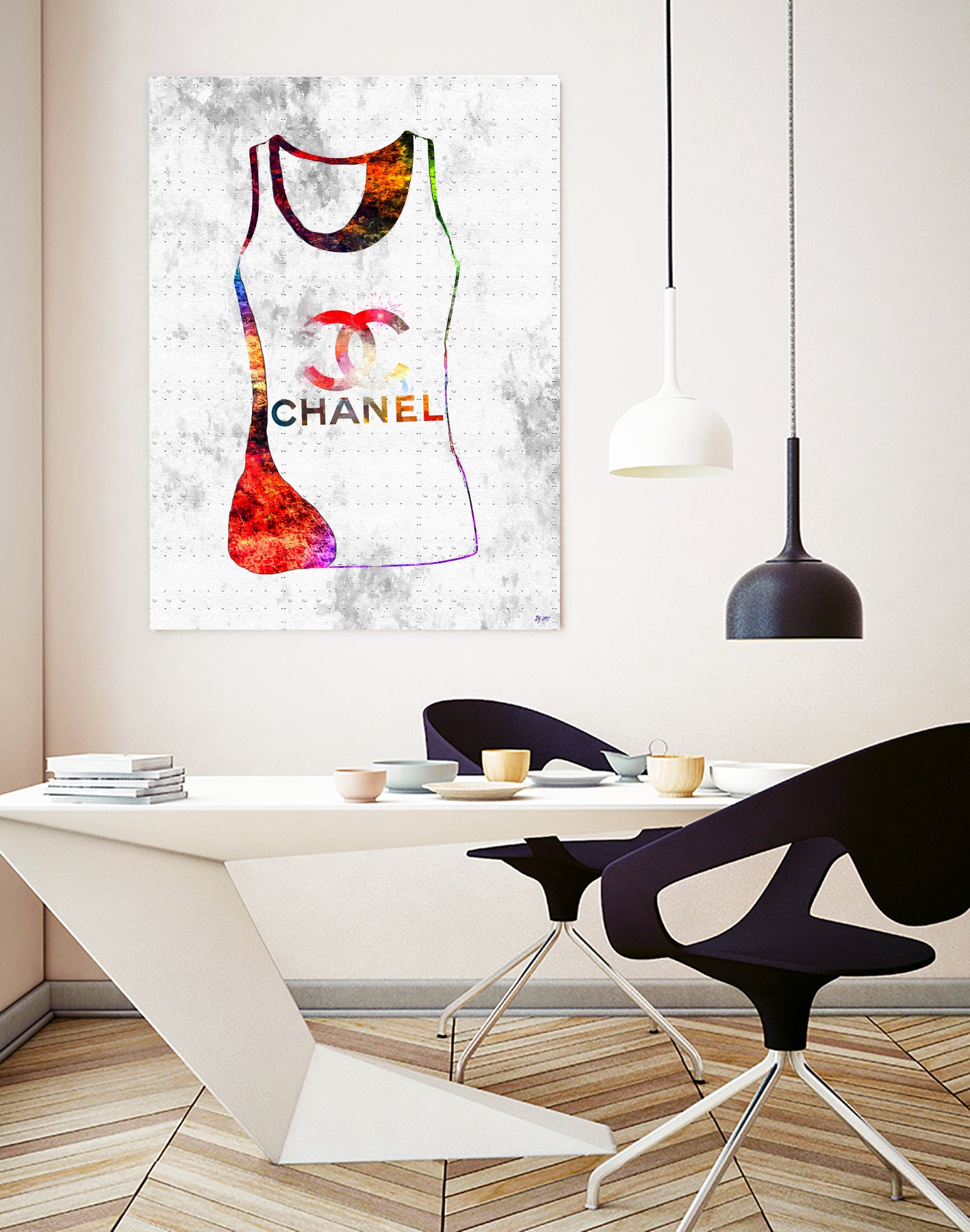 Chanel Shirt by Daniel Janda on GIANT ART - pink mixed media