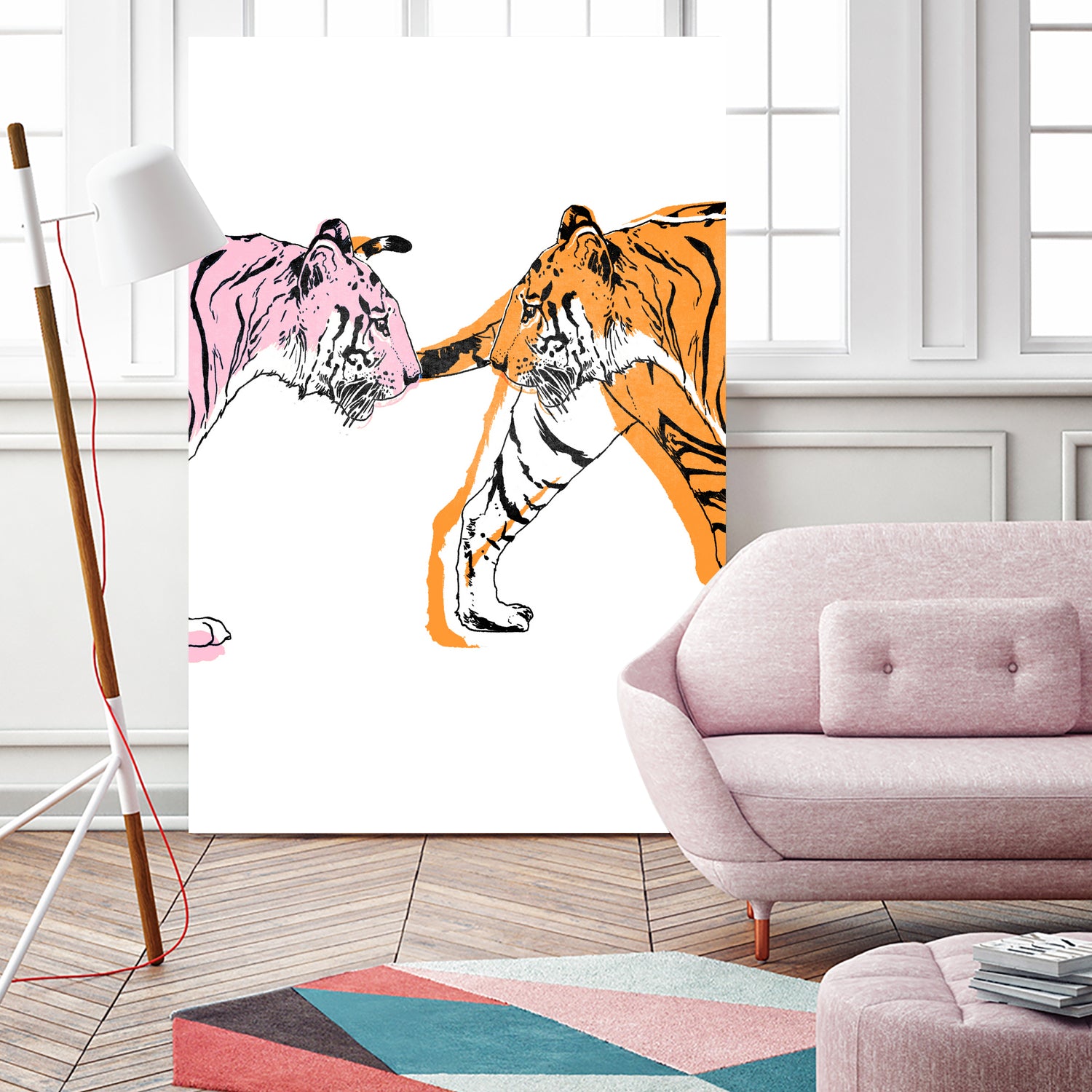 TIGER LOVE by VICTOR ABARCA on GIANT ART - pink digital painting