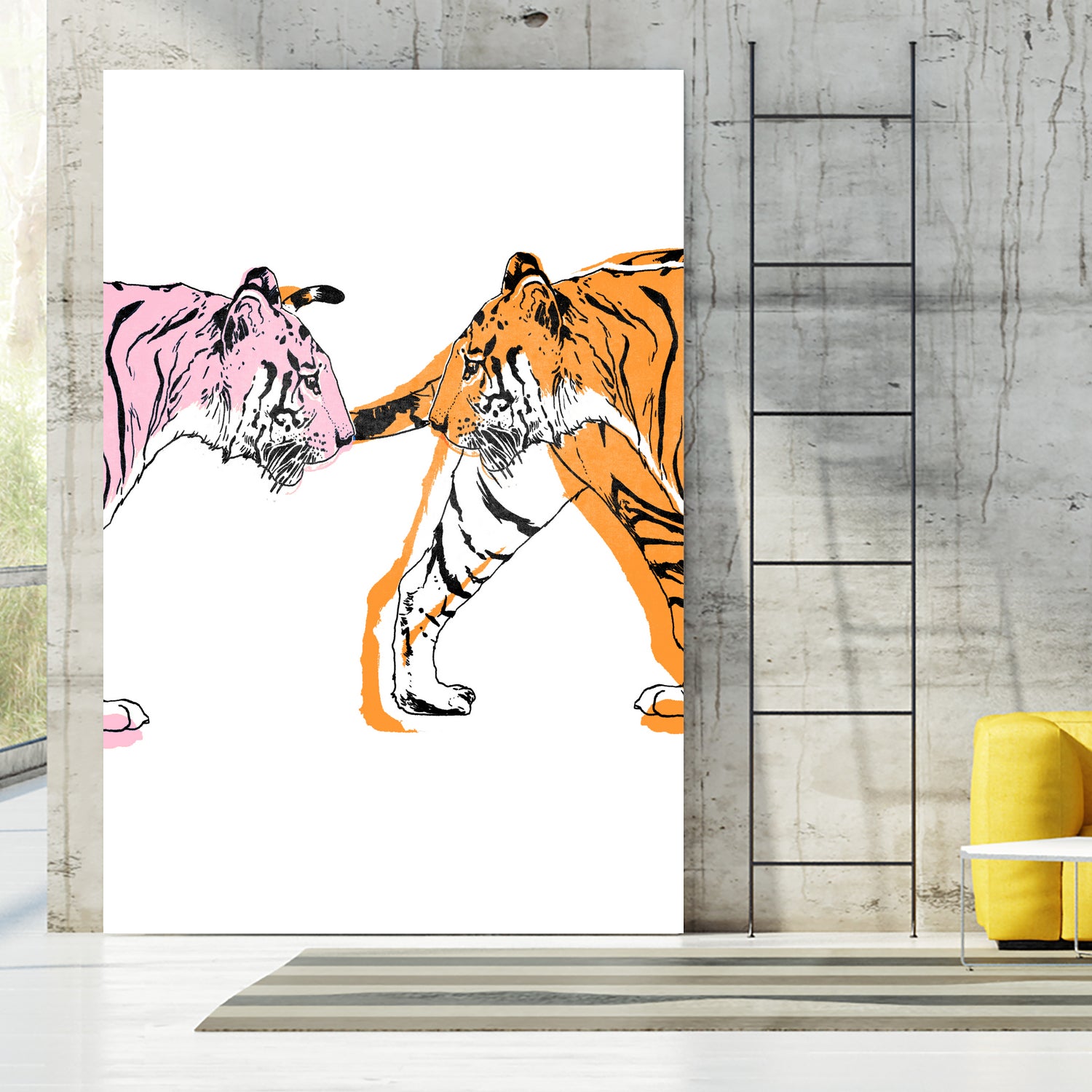 TIGER LOVE by VICTOR ABARCA on GIANT ART - pink digital painting