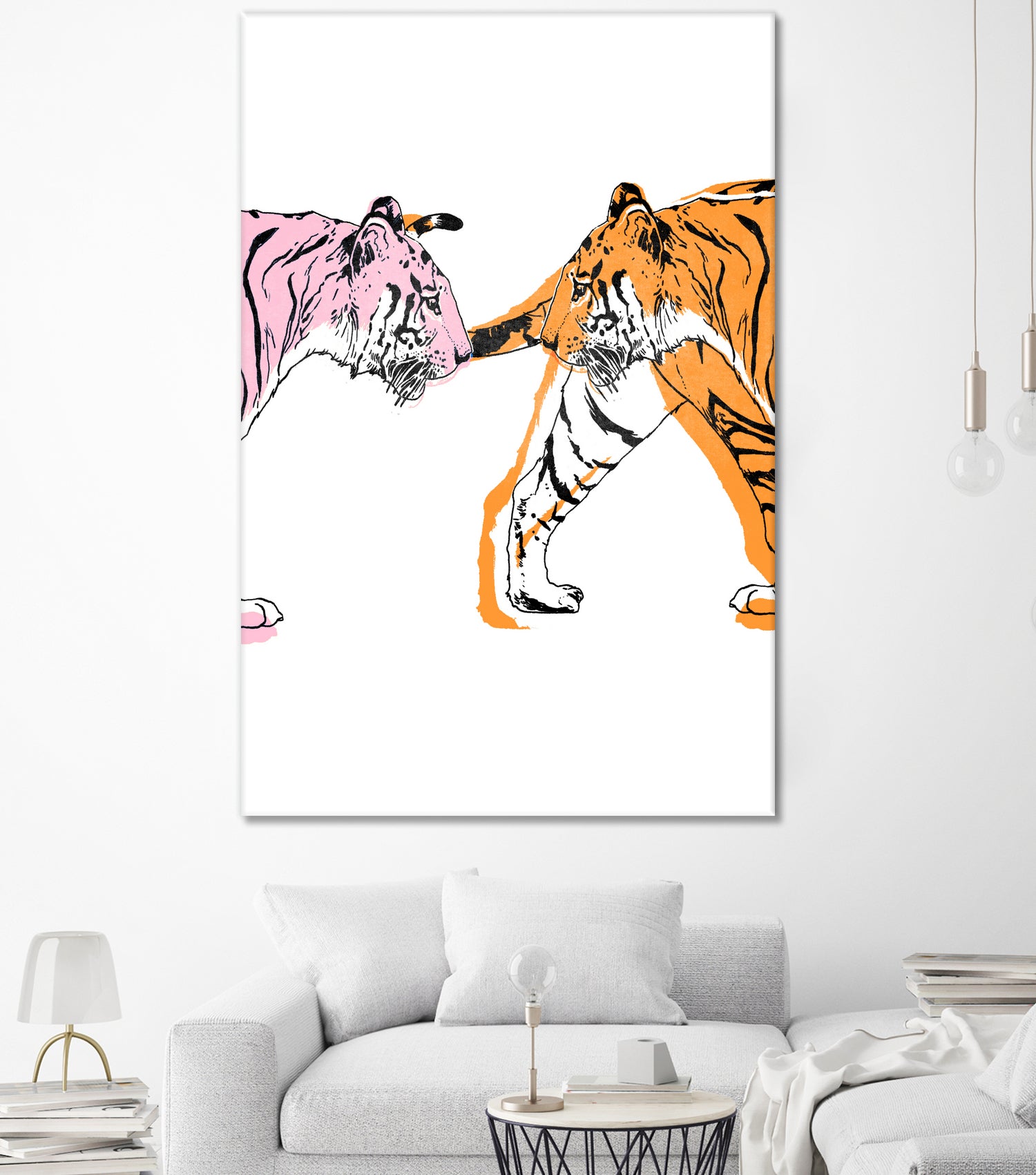 TIGER LOVE by VICTOR ABARCA on GIANT ART - pink digital painting