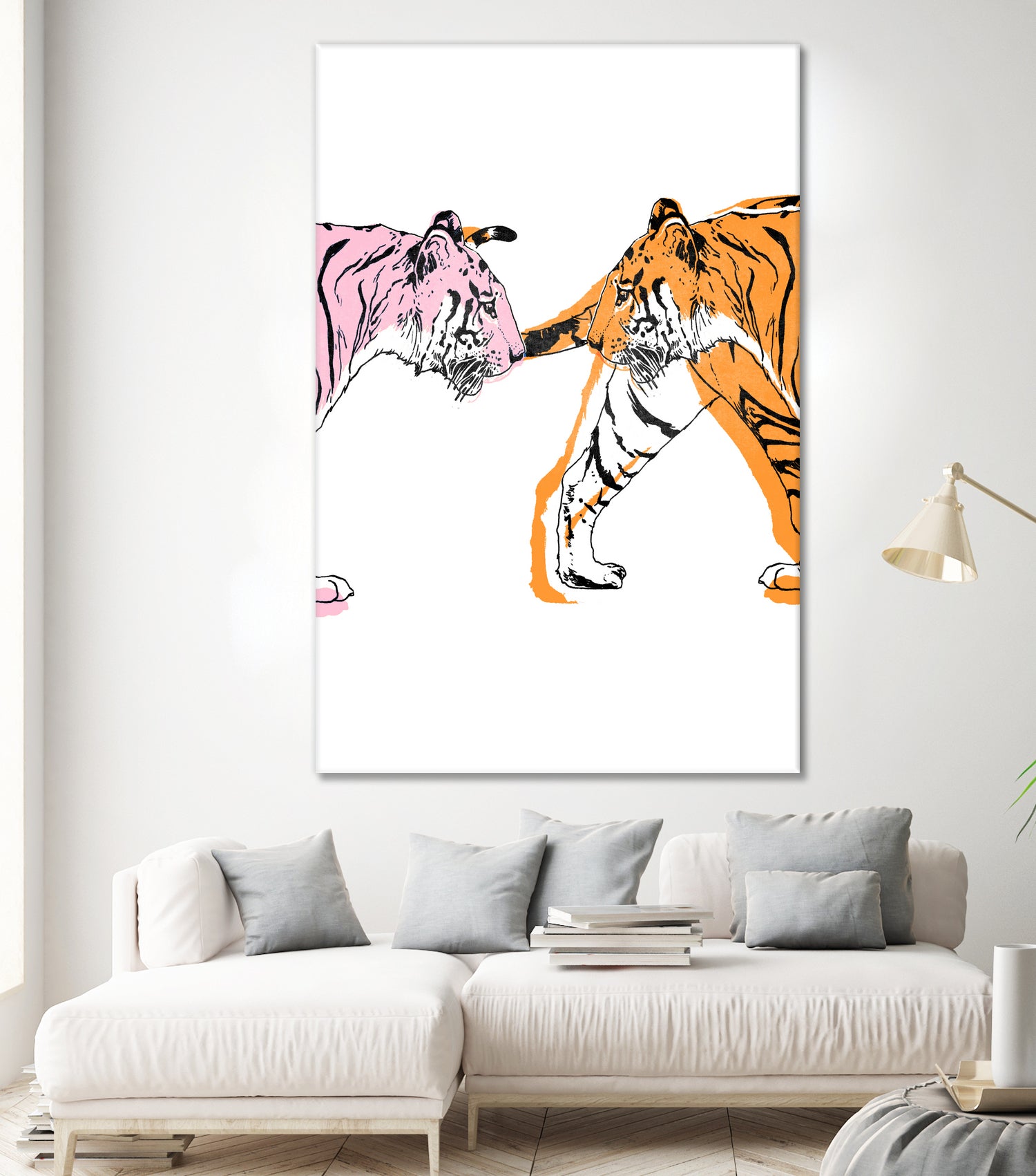 TIGER LOVE by VICTOR ABARCA on GIANT ART - pink digital painting