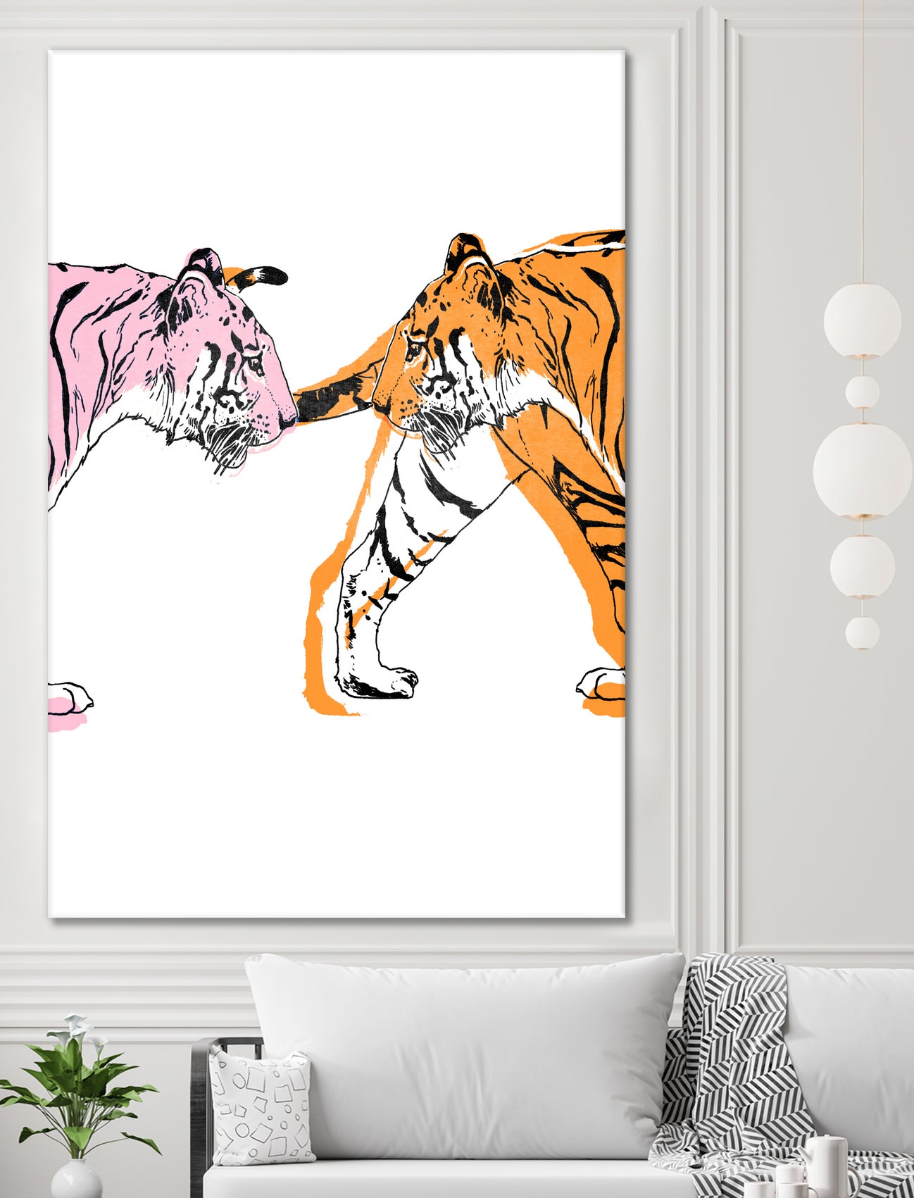 TIGER LOVE by VICTOR ABARCA on GIANT ART - pink digital painting