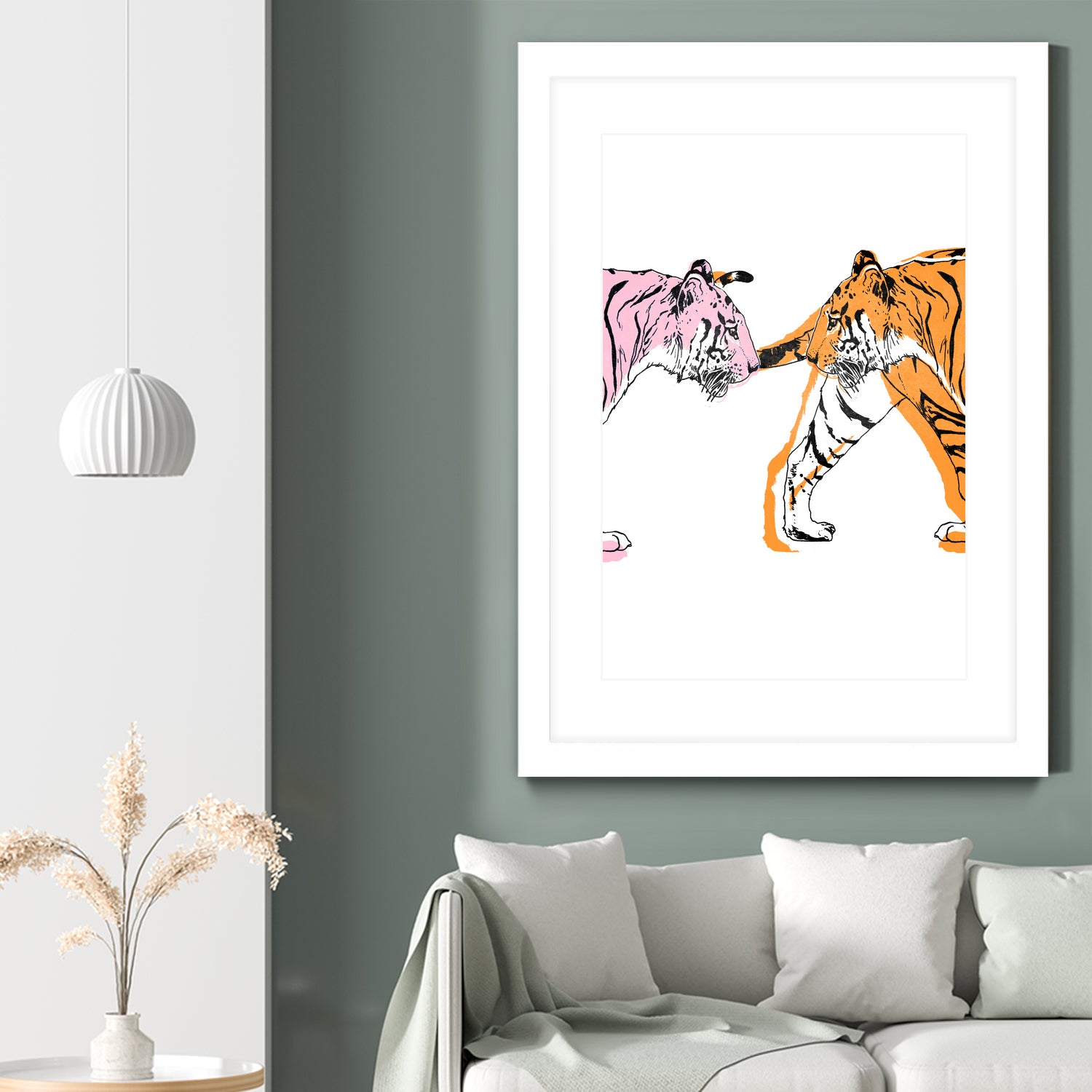 TIGER LOVE by VICTOR ABARCA on GIANT ART - pink digital painting