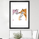 TIGER LOVE by VICTOR ABARCA on GIANT ART - pink digital painting