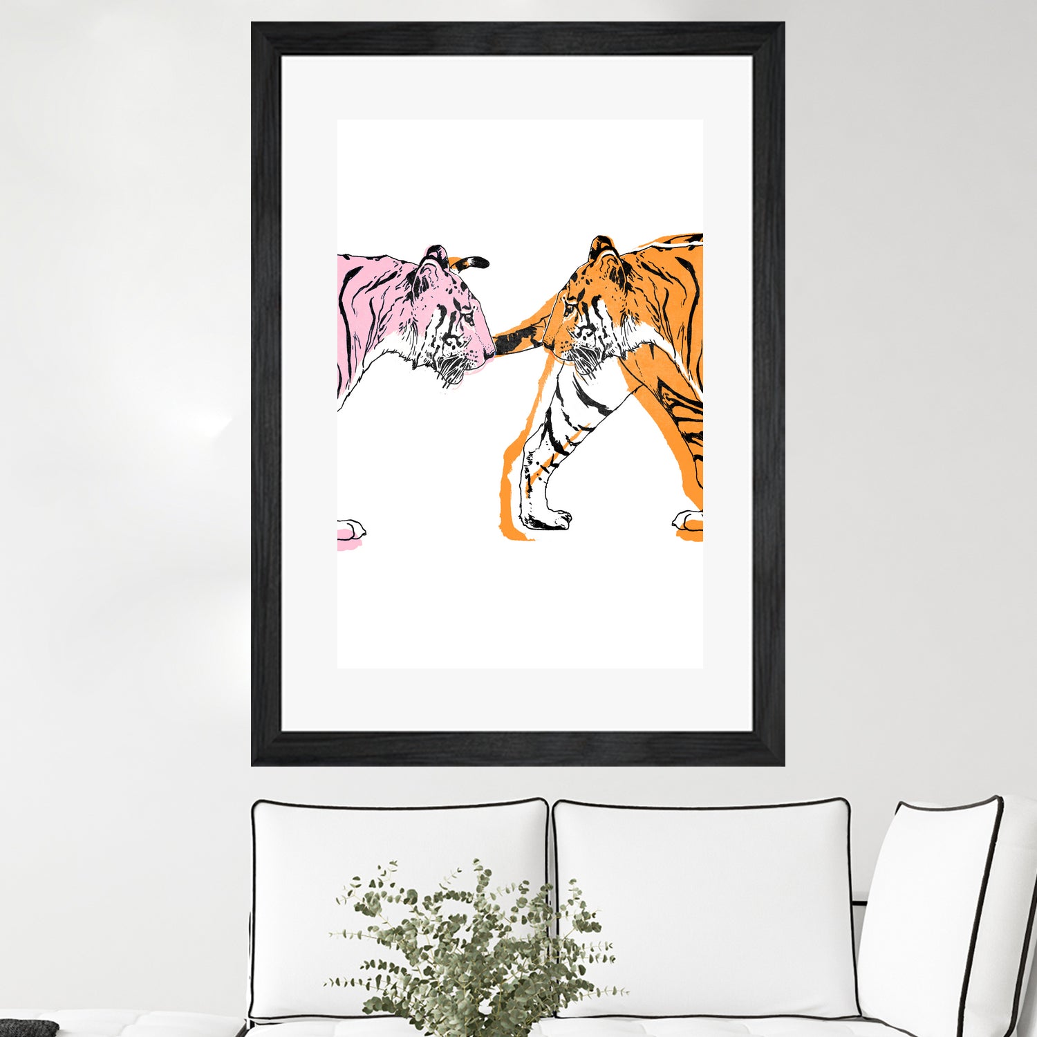 TIGER LOVE by VICTOR ABARCA on GIANT ART - pink digital painting