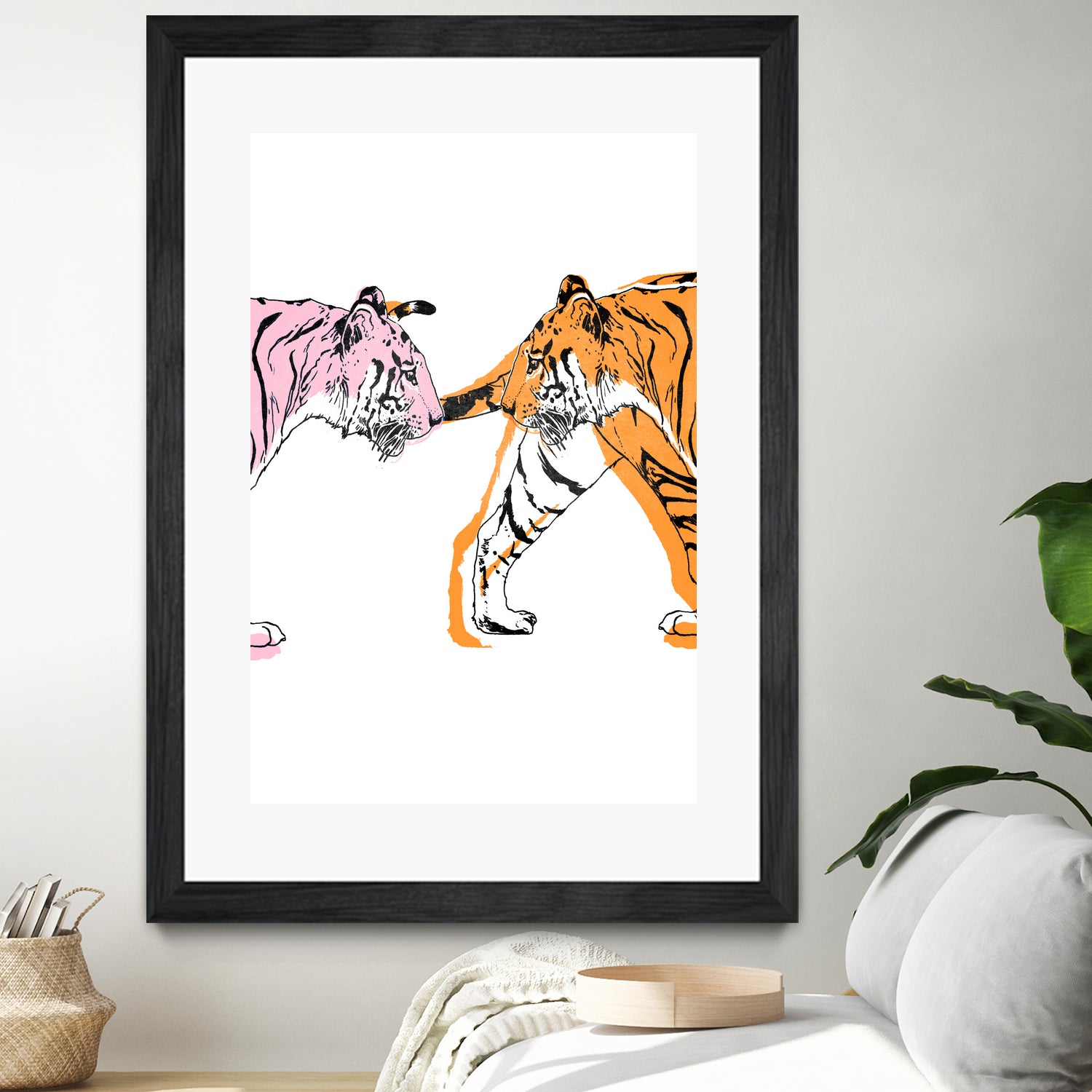 TIGER LOVE by VICTOR ABARCA on GIANT ART - pink digital painting