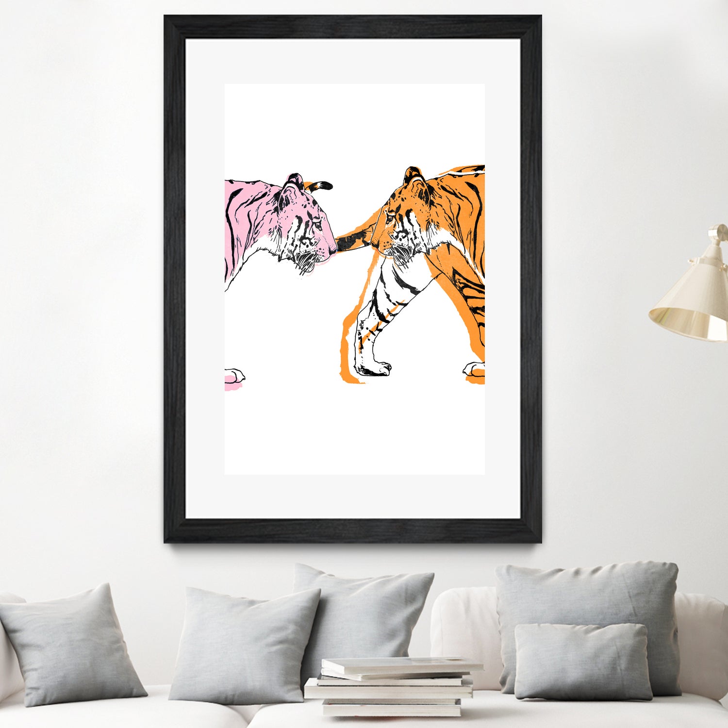 TIGER LOVE by VICTOR ABARCA on GIANT ART - pink digital painting