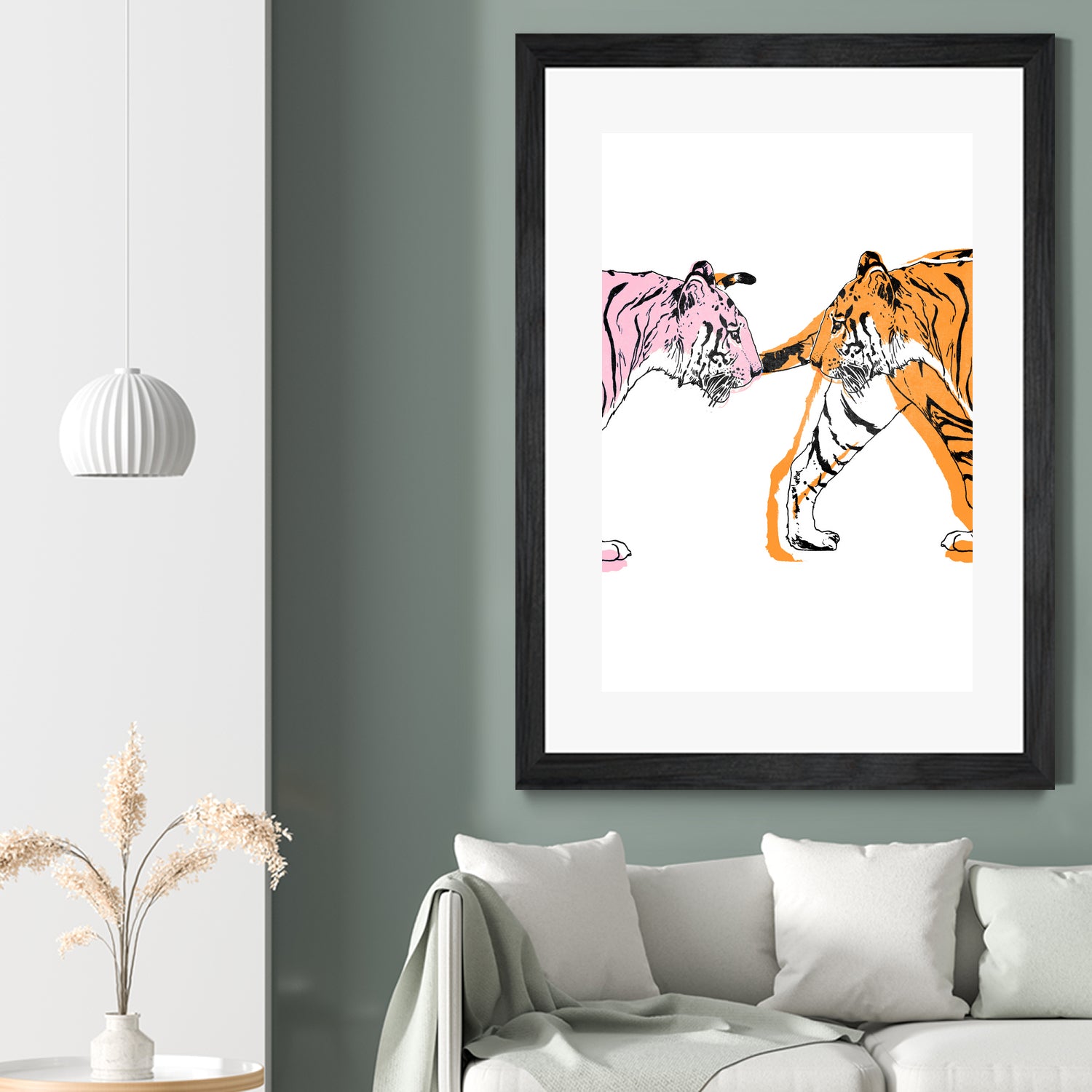 TIGER LOVE by VICTOR ABARCA on GIANT ART - pink digital painting