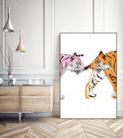 TIGER LOVE by VICTOR ABARCA on GIANT ART - pink digital painting