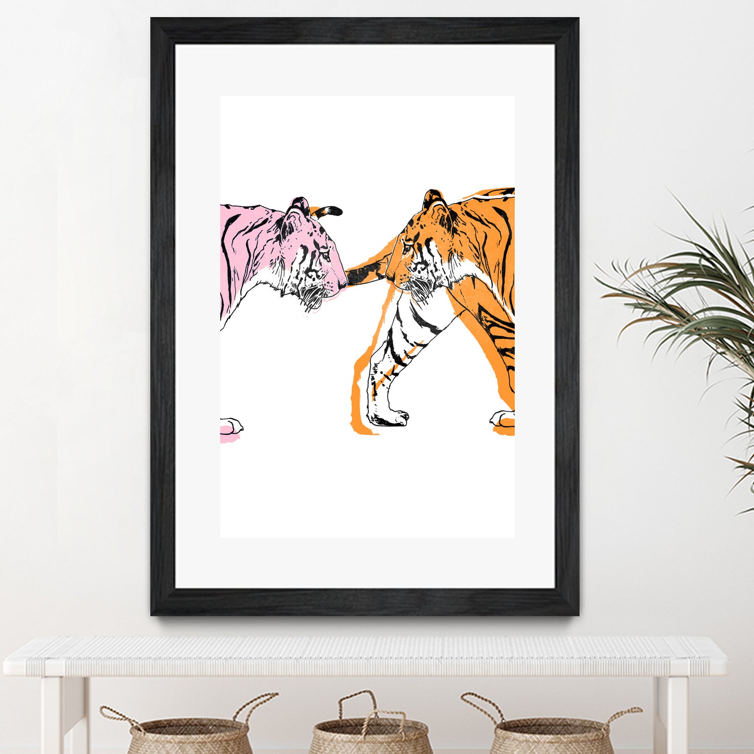 TIGER LOVE by VICTOR ABARCA on GIANT ART - pink digital painting