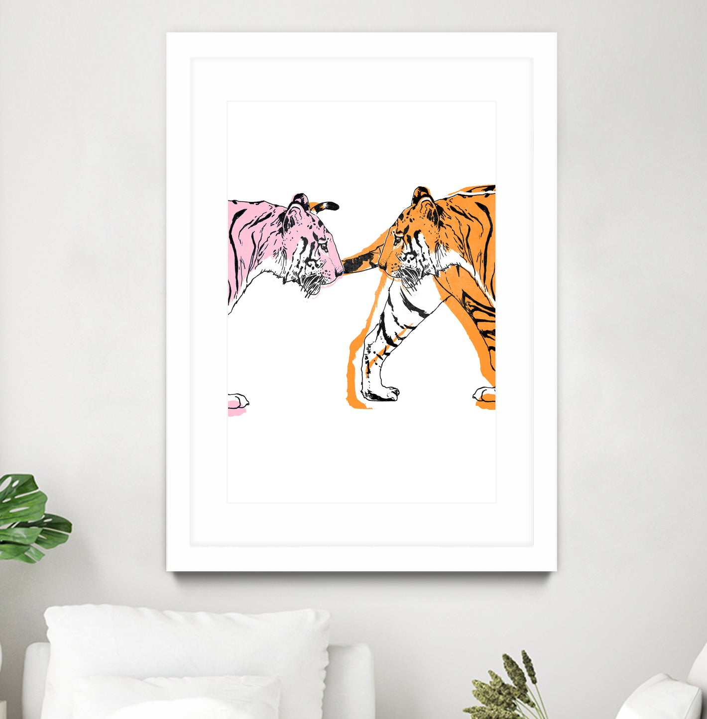 TIGER LOVE by VICTOR ABARCA on GIANT ART - pink digital painting