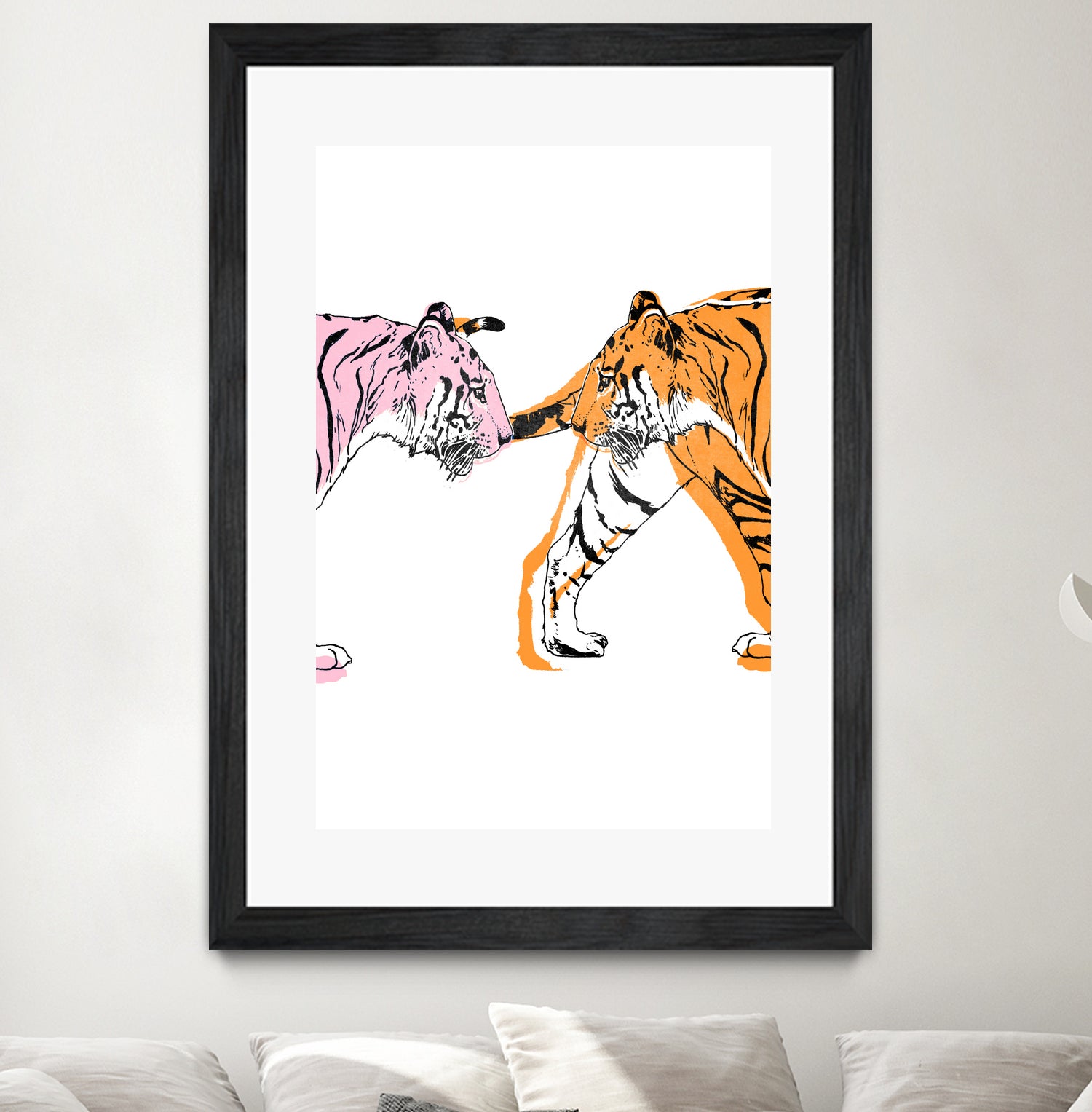 TIGER LOVE by VICTOR ABARCA on GIANT ART - pink digital painting