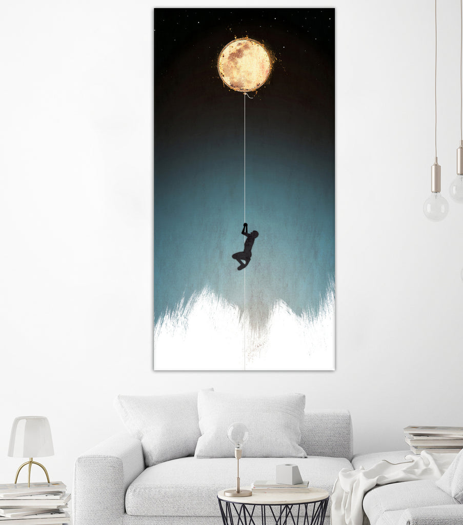 Climb to the moon by Cy Tone on GIANT ART - blue photo manipulation