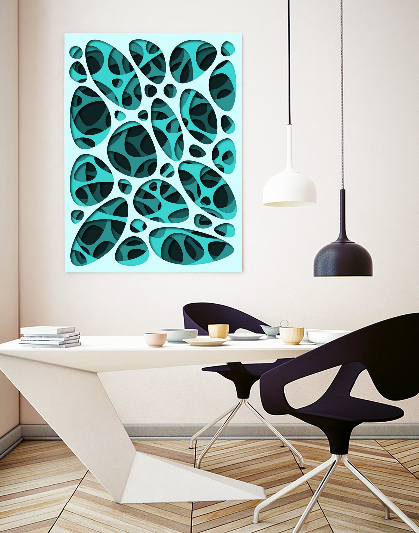 Interarea #16 by fabrice blin on GIANT ART - blue digital drawing