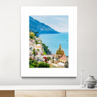 Amalfi coast (Positano) by Miemo Penttinen on GIANT ART - blue photo illustration