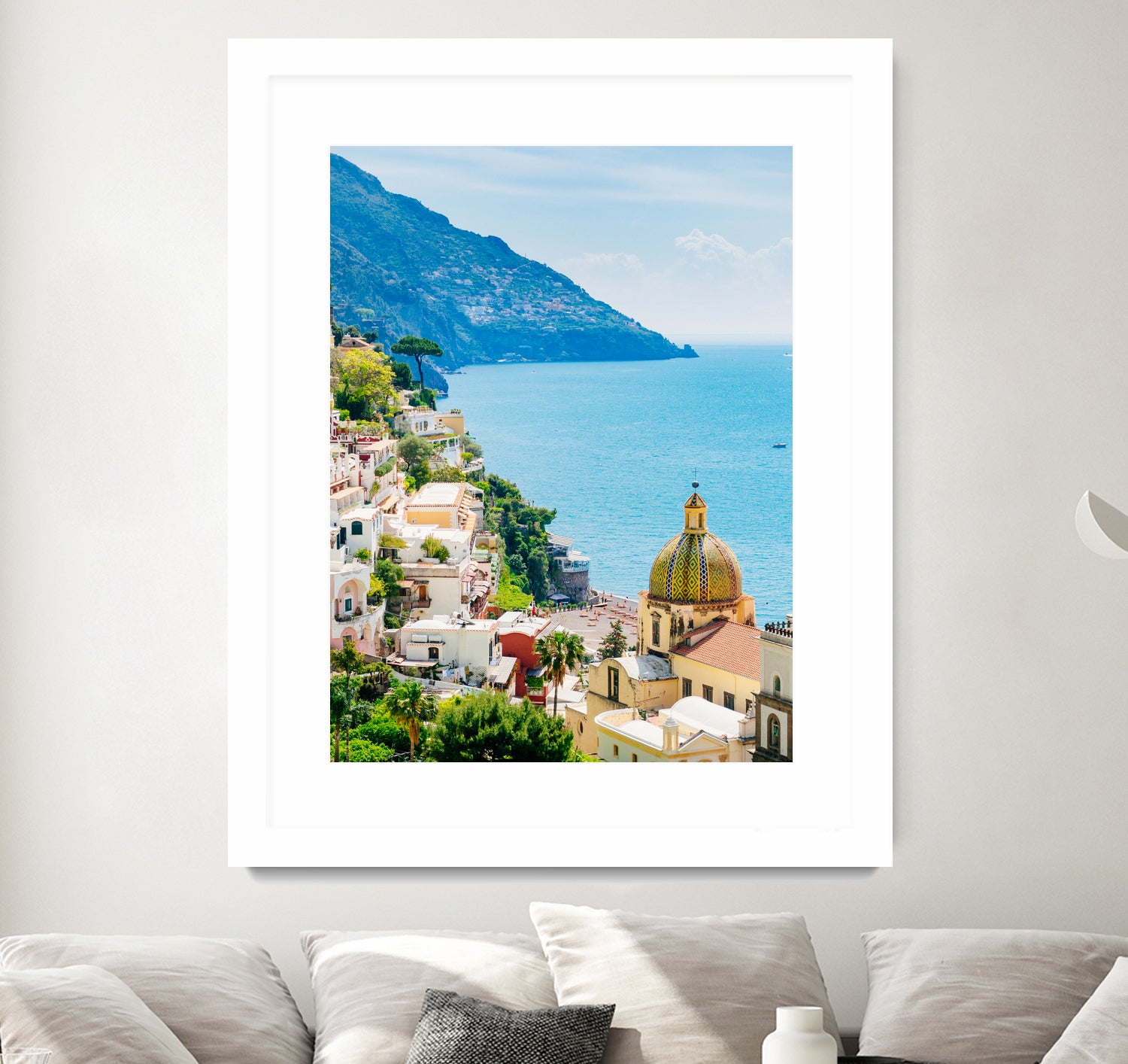 Amalfi coast (Positano) by Miemo Penttinen on GIANT ART - blue photo illustration