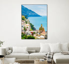 Amalfi coast (Positano) by Miemo Penttinen on GIANT ART - blue photo illustration