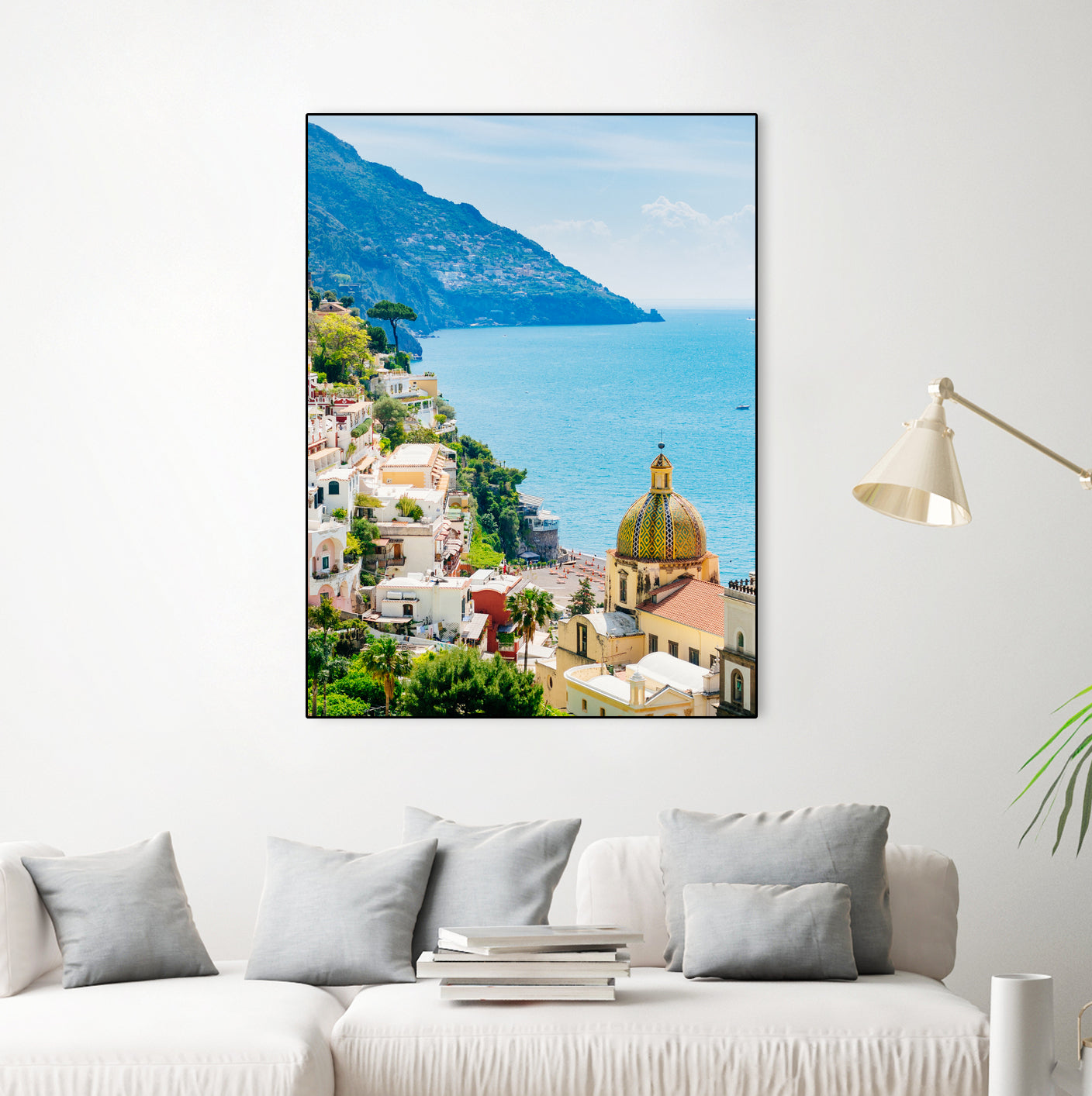 Amalfi coast (Positano) by Miemo Penttinen on GIANT ART - blue photo illustration